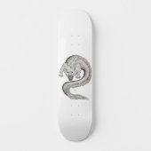 Wolfdragon zwart-wit ontwerp persoonlijk skateboard (Voorkant)