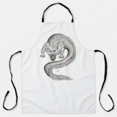 Wolfdragon zwart-wit ontwerp schort (Voorkant)