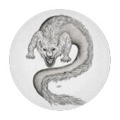 Wolfdragon zwart-wit ontwerp snijplank (Voorkant)