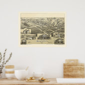 Wolfe City, TX Panoramic Map - 1891 Poster (Keuken)