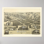 Wolfe City, TX Panoramic Map - 1891 Poster (Voorkant)
