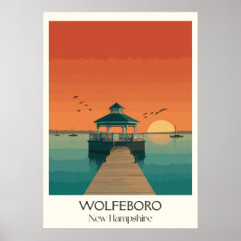 Wolfeboro New Hampshire meer zonsondergang Poster