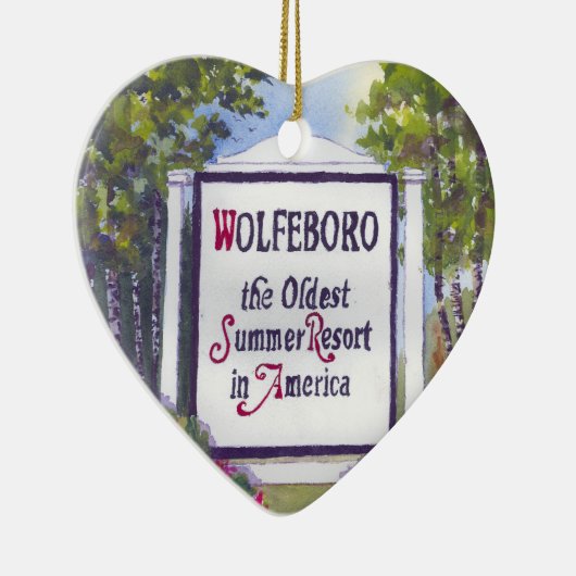 Wolfeboro NH Heart Shape Ornament (Rechts)