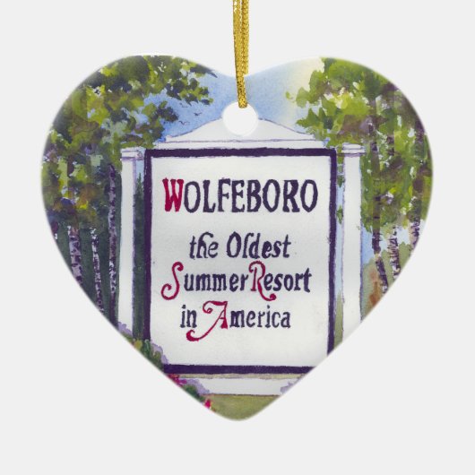 Wolfeboro NH Heart Shape Ornament (Voorkant)