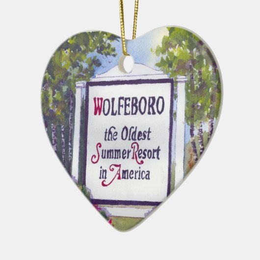 Wolfeboro NH Heart Shape Ornament (Links)