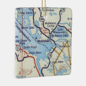 Wolfeboro NH  kaart Keramisch Ornament (Rechts)