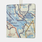 Wolfeboro NH  kaart Keramisch Ornament (Links)