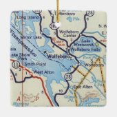 Wolfeboro NH  kaart Keramisch Ornament (Achterkant)