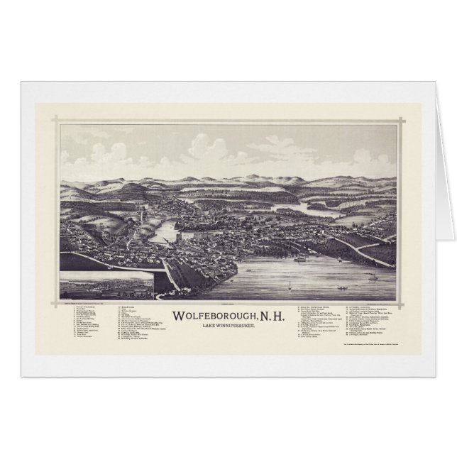 Wolfeborough, NH (Wolfeboro) Panorama Map - 1889 (Voorkant Horizontaal)
