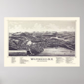 Wolfeborough, NH (Wolfeboro) Panorama Map - 1889 Poster (Voorkant)