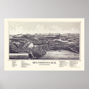 Wolfeborough, NH (Wolfeboro) Panorama Map - 1889 Poster