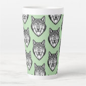 Wolfenkop van voren latte mok (Voorkant)