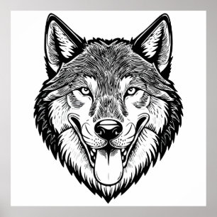 Wolfenkop van voren poster