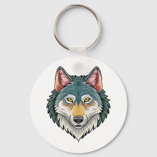 Wolfenkop van voren sleutelhanger (Voorkant)