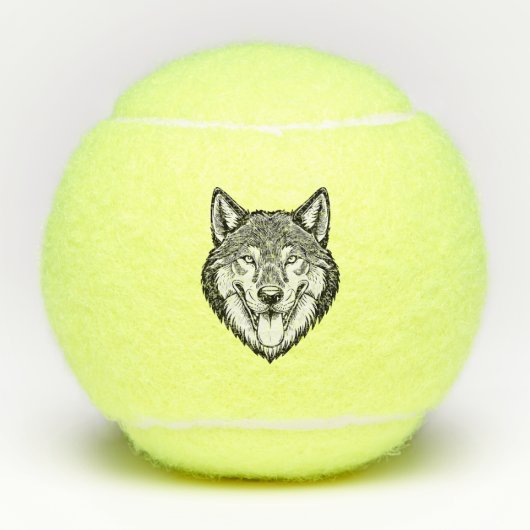 Wolfenkop van voren tennisballen (Voorkant)