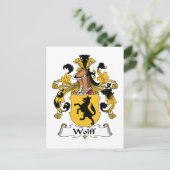 Wolff Family Crest Briefkaart (Staand voorkant)