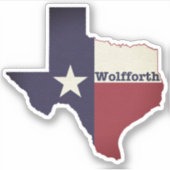 Wolfforth Texas Vlag Sticker (Voorkant)