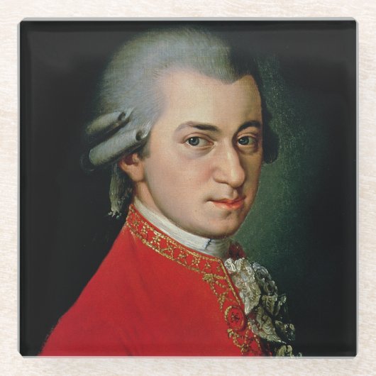 Wolfgang Amadeus Mozart, 1818 Glazen Onderzetter (Voorkant)