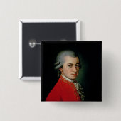 Wolfgang Amadeus Mozart, 1818 Vierkante Button 5,1 Cm (Voorkant /achterkant)