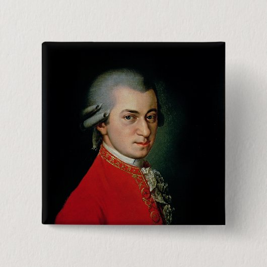 Wolfgang Amadeus Mozart, 1818 Vierkante Button 5,1 Cm (Voorkant)