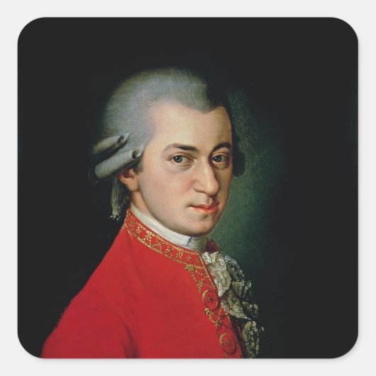 Wolfgang Amadeus Mozart, 1818 Vierkante Sticker (Voorkant)
