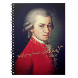 Wolfgang Amadeus Mozart 1819 with signature Notitieboek