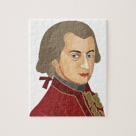 Wolfgang Amadeus Mozart als Puzzle Legpuzzel (Verticaal)