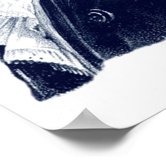 Wolfgang Amadeus Mozart, blauw Poster (Hoek)