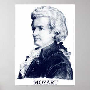 Wolfgang Amadeus Mozart, blauw Poster