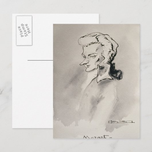 Wolfgang Amadeus Mozart Briefkaart (Voorkant / Achterkant)