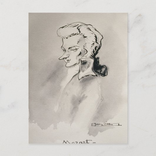 Wolfgang Amadeus Mozart Briefkaart (Voorkant)