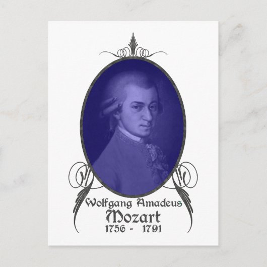 Wolfgang Amadeus Mozart Briefkaart (Voorkant)
