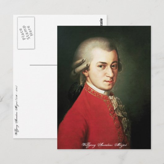 Wolfgang Amadeus Mozart Briefkaart (Voorkant / Achterkant)