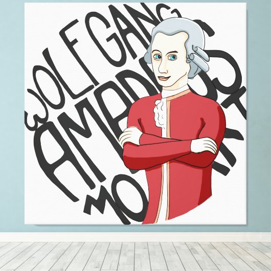 Wolfgang Amadeus Mozart Canvas Afdruk (Insitu (Houten vloer))