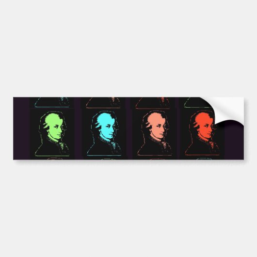Wolfgang Amadeus Mozart Collage Bumpersticker (Voorkant)