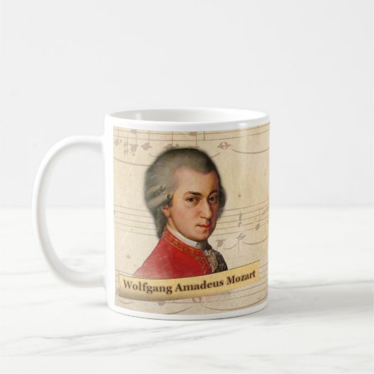 Wolfgang Amadeus Mozart Historische Mok (Links)