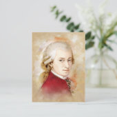 Wolfgang Amadeus Mozart im Aquarell Stil Briefkaart (Staand voorkant)