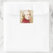 Wolfgang Amadeus Mozart im Aquarell Stil Vierkante Sticker (Tas)