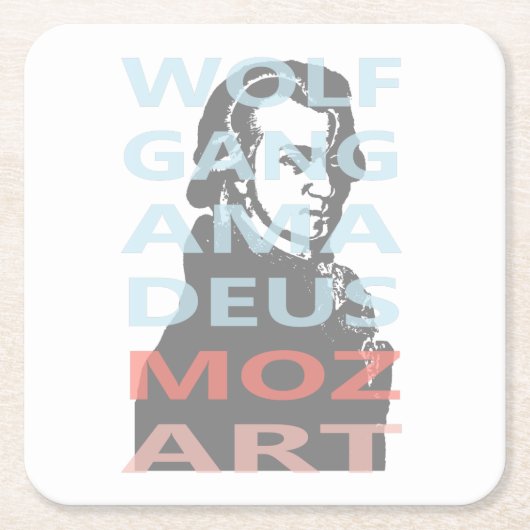 Wolfgang Amadeus Mozart Kartonnen Onderzetters (Voorkant)