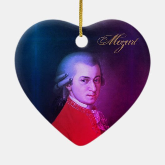 Wolfgang Amadeus Mozart Keramisch Ornament (Achterkant)