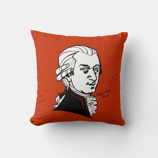 Wolfgang Amadeus Mozart Kussen (Voorkant)