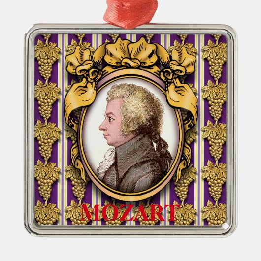 Wolfgang Amadeus Mozart Metalen Ornament (Voorkant)
