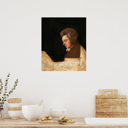 Wolfgang Amadeus Mozart, onvoltooid portret, 1789 Poster (Keuken)