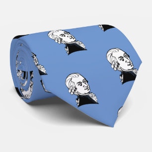 Wolfgang Amadeus Mozart over blauwe Stropdas