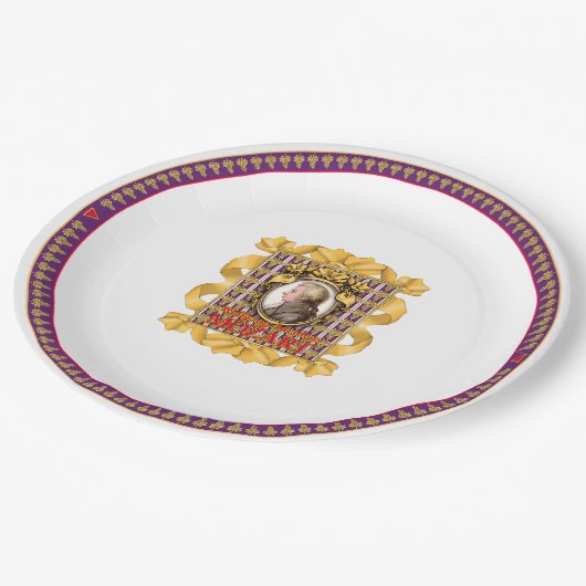 Wolfgang Amadeus Mozart Papieren Bordje (Gekanteld)