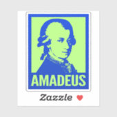 Wolfgang Amadeus Mozart Pop Art Custom Cut Vinyl Sticker (Vel)