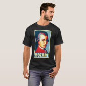 Wolfgang Amadeus Mozart Pop Kunst T-shirt (Voorkant volledig)