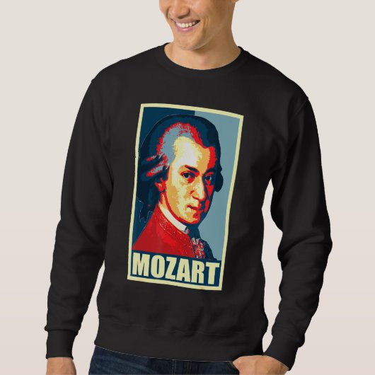 Wolfgang Amadeus Mozart Pop Kunst Trui (Voorkant)