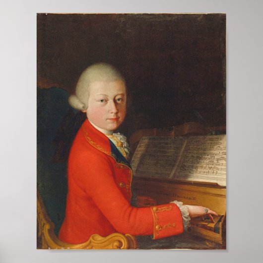 Wolfgang Amadeus Mozart Portrait Young Poster (Voorkant)