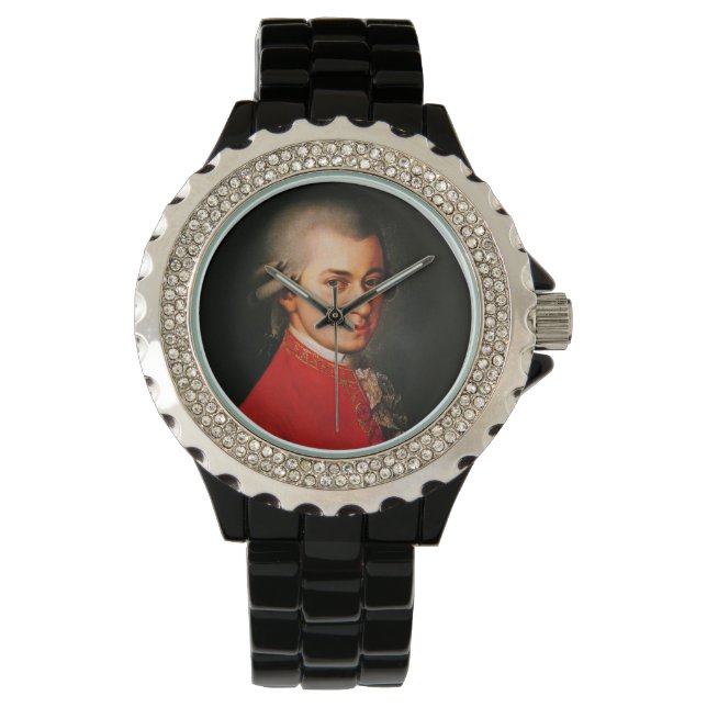 Wolfgang Amadeus Mozart portret Horloge (Voorkant)